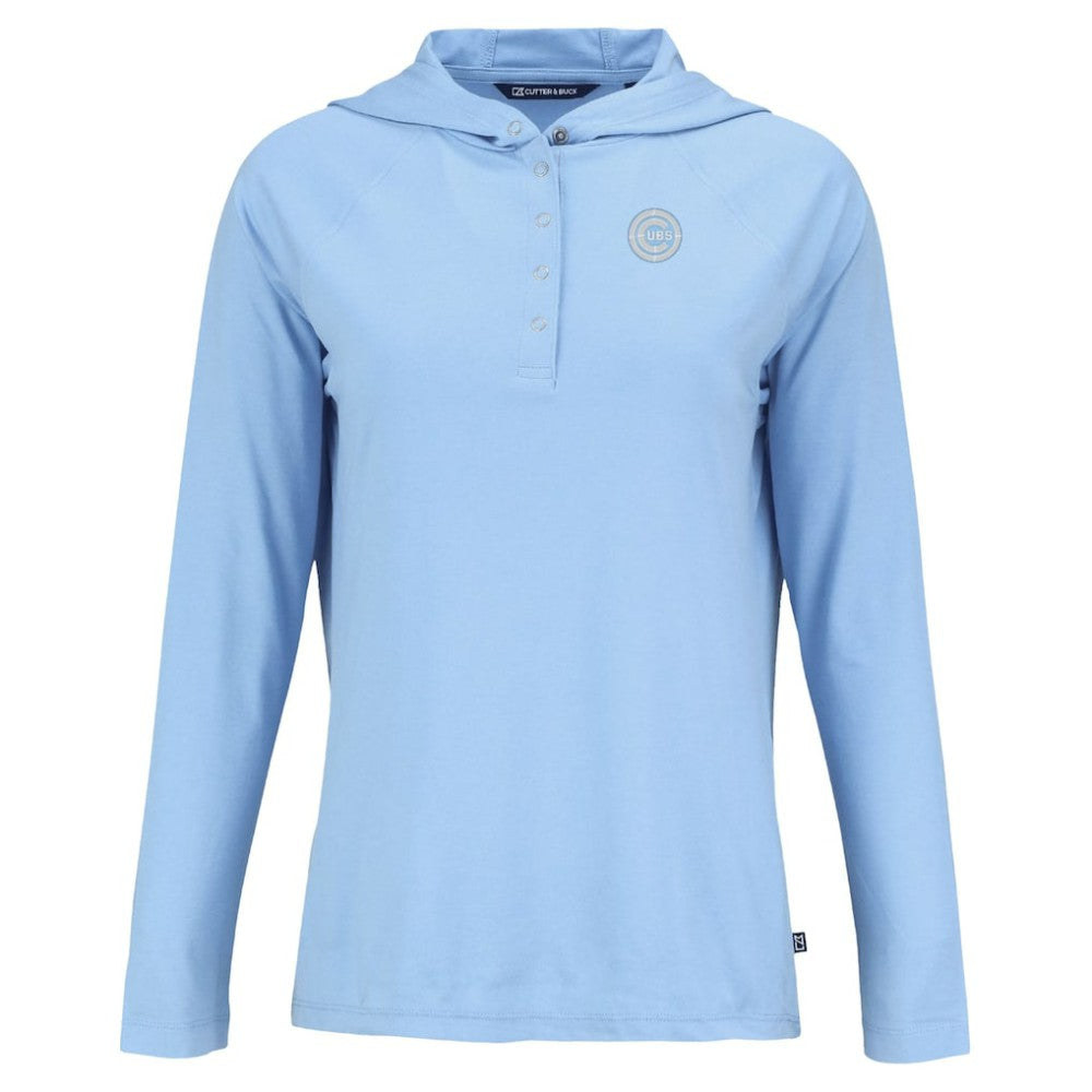 Chicago Cubs Cutter & Buck Women's Coastline Epic Comfort Eco Recycled Long Sleeve Hoodie T-Shirt - MLB Hoodies