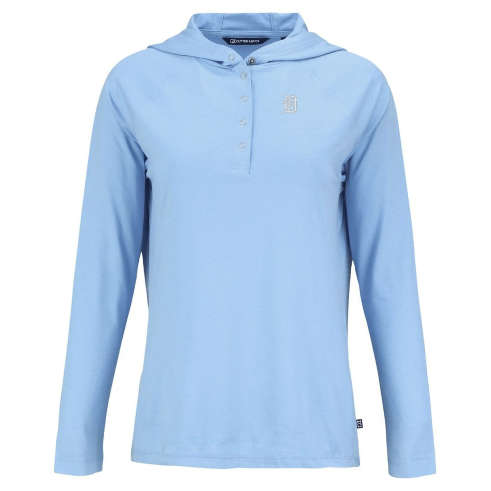 Detroit Tigers Cutter & Buck Women's Coastline Epic Comfort Eco Recycled Long Sleeve Hoodie T-Shirt - MLB Hoodies