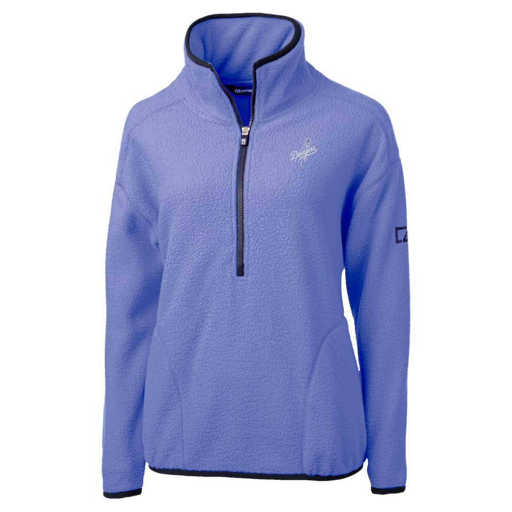 Los Angeles Dodgers Cutter & Buck Women's Cascade Eco Fleece Half-Zip Jacket - MLB Jackets