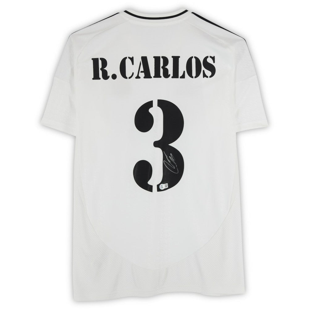 Roberto Carlos Real Madrid Autographed 2024-25 White Home Jersey