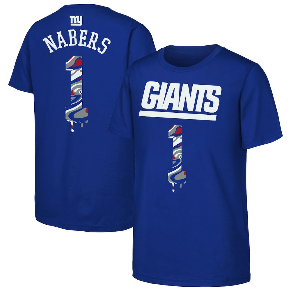 New York Giants Malik Nabers  Outerstuff Youth Mainliner Drip Player Name & Number T-Shirt | NFL On sale