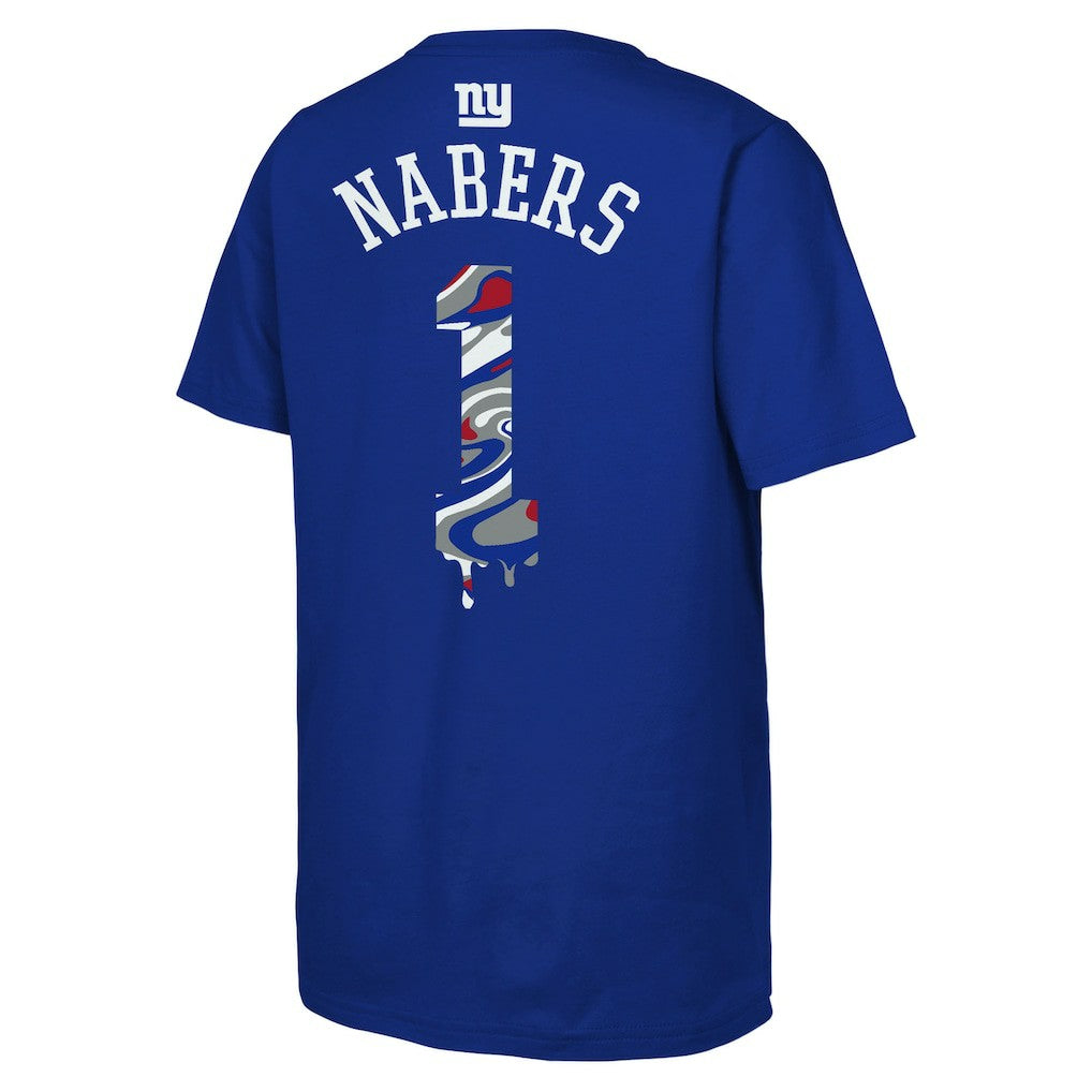 New York Giants Malik Nabers  Outerstuff Youth Mainliner Drip Player Name & Number T-Shirt | NFL On sale