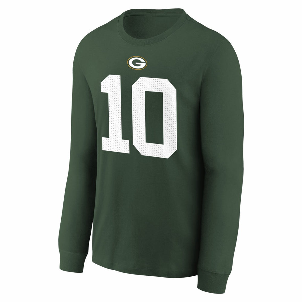 Green Bay Packers Jordan Love  Youth Player Name & Number Long Sleeve T-Shirt | NFL New