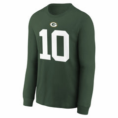 Green Bay Packers Jordan Love  Youth Player Name & Number Long Sleeve T-Shirt | NFL New