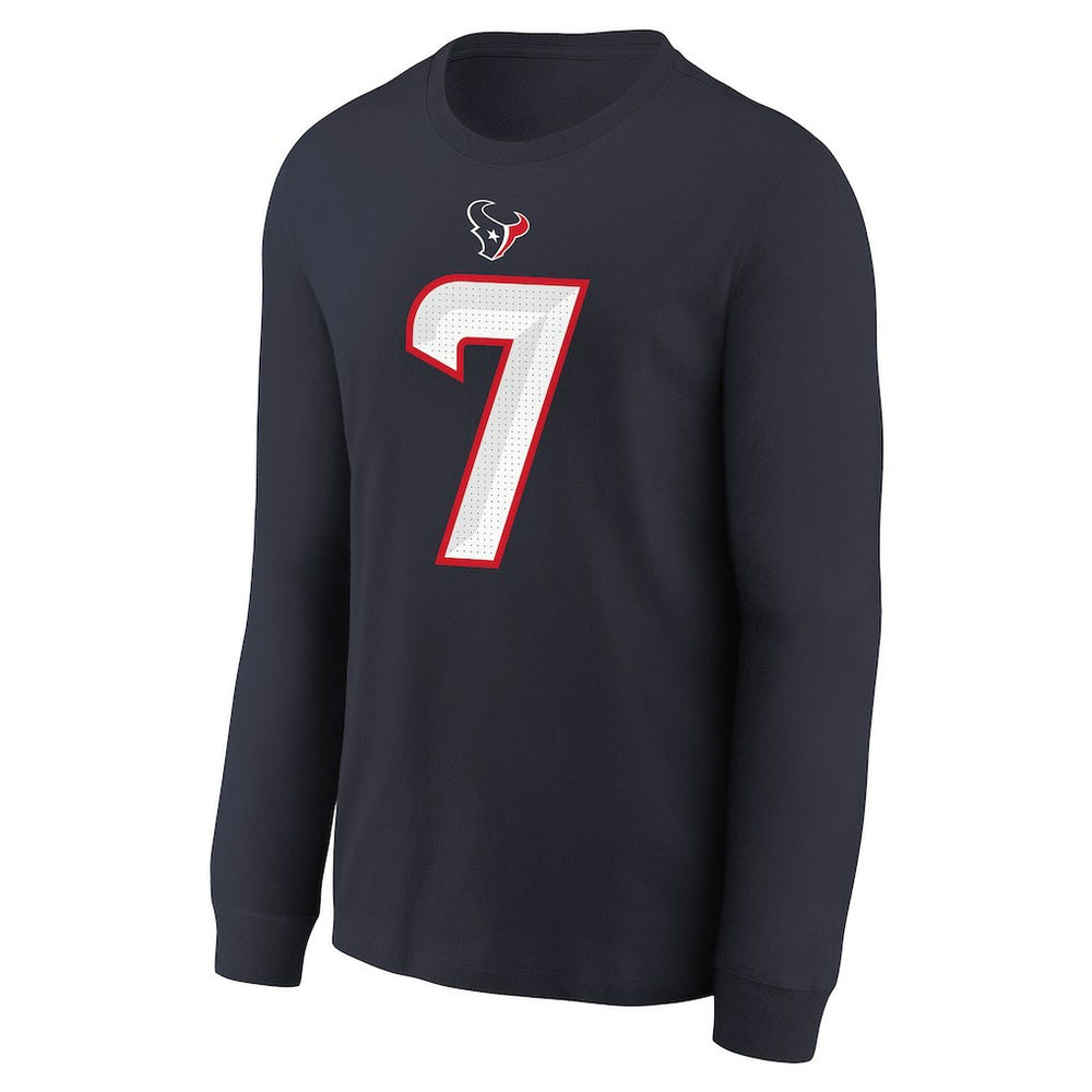 Houston Texans C.J. Stroud  Youth Player Name & Number Long Sleeve T-Shirt | NFL Discount