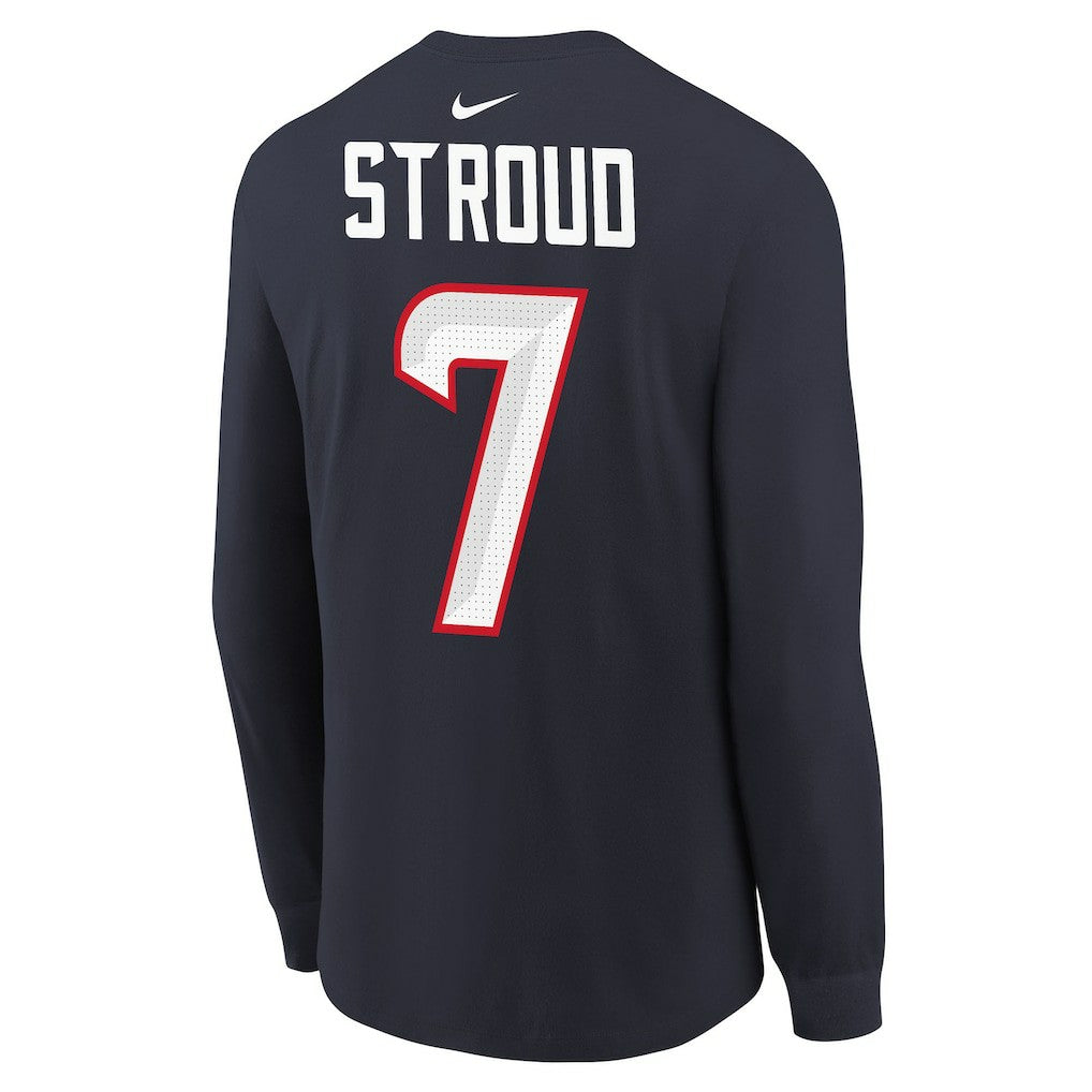 Houston Texans C.J. Stroud  Youth Player Name & Number Long Sleeve T-Shirt | NFL Discount