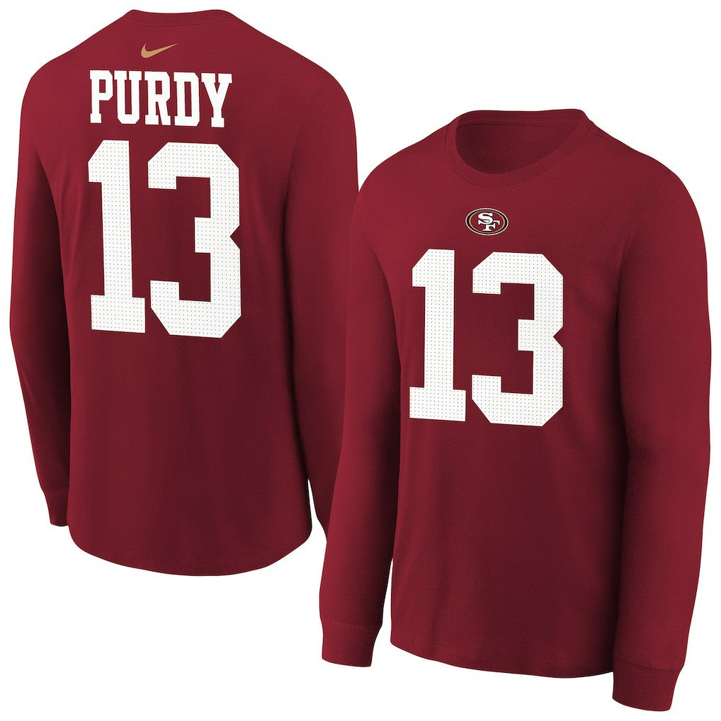San Francisco 49ers Brock Purdy  Youth Player Name & Number Long Sleeve T-Shirt | NFL New