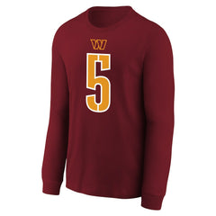 Washington Commanders Jayden Daniels  Youth Player Name & Number Long Sleeve T-Shirt | NFL On sale