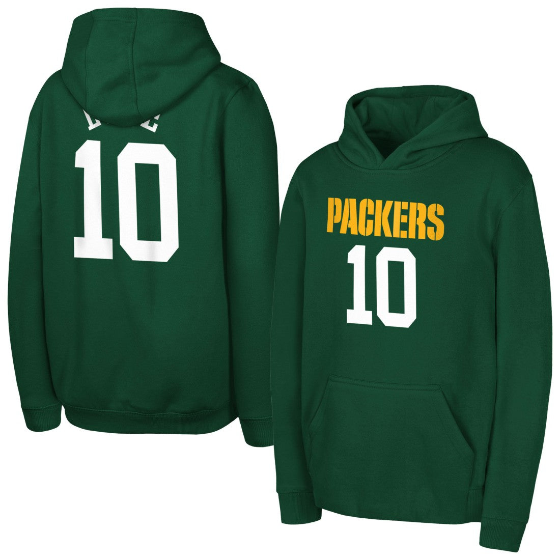 Green Bay Packers Jordan Love  Outerstuff Mainliner Player Name & Number Hoodie | NFL Sale