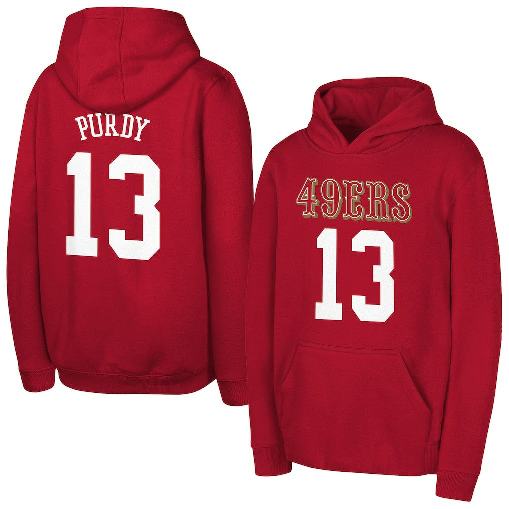 San Francisco 49ers Brock Purdy  Outerstuff Mainliner Player Name & Number Hoodie | NFL Hot