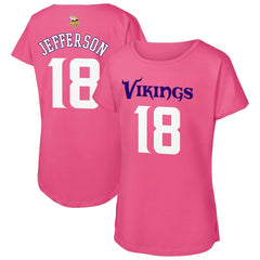 Minnesota Vikings Justin Jefferson  Outerstuff Girls Youth Player Name & Number T-Shirt | NFL Sale