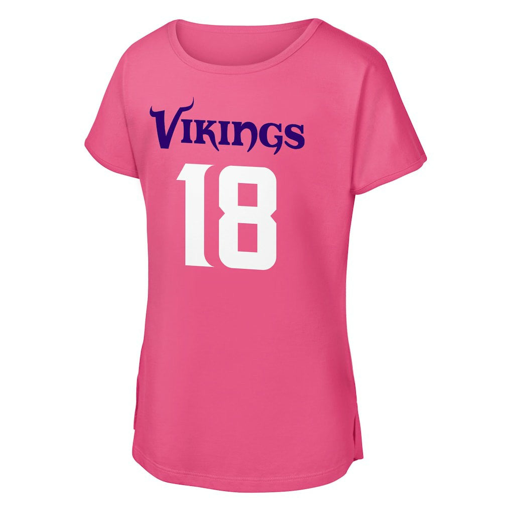 Minnesota Vikings Justin Jefferson  Outerstuff Girls Youth Player Name & Number T-Shirt | NFL Sale