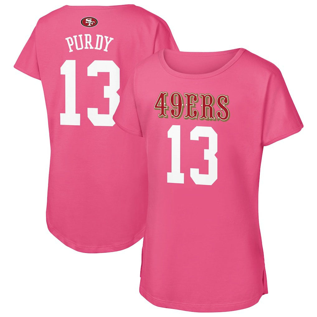 San Francisco 49ers Brock Purdy  Outerstuff Girls Youth Player Name & Number T-Shirt | NFL Hot
