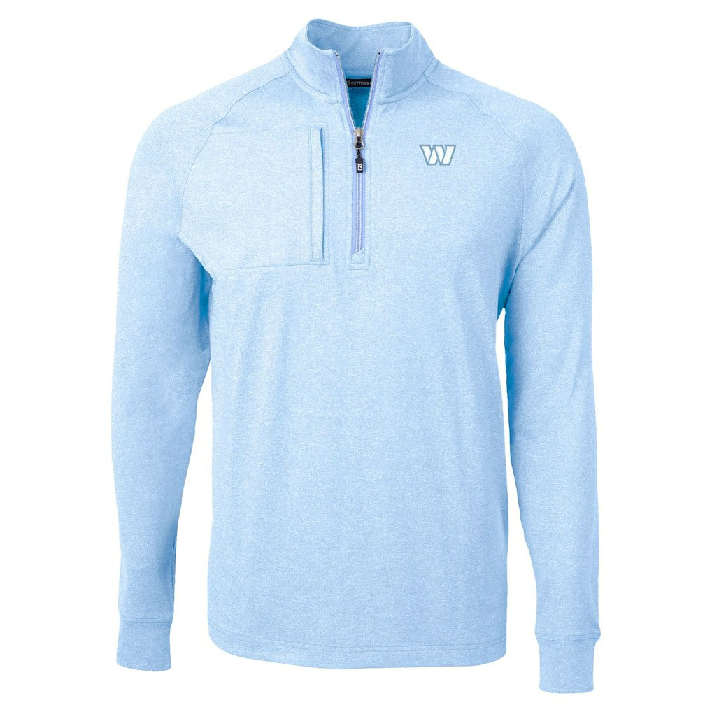 Washington Commanders Cutter & Buck Raglan Adapt Eco Knit Heather Quarter-Zip Top | NFL Sale
