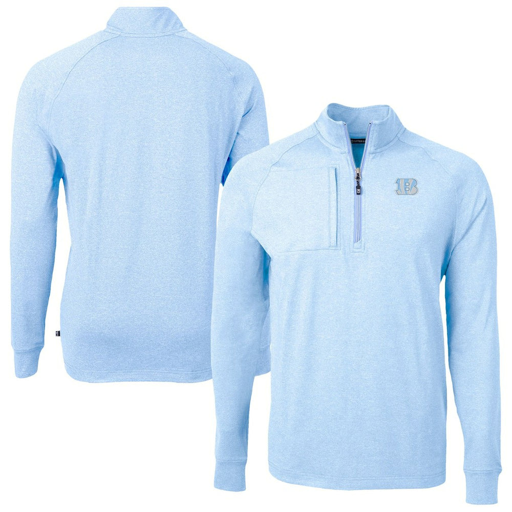 Cincinnati Bengals Cutter & Buck Raglan Adapt Eco Knit Heather Quarter-Zip Top | NFL Outlet