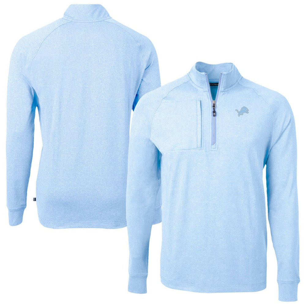 Detroit Lions Cutter & Buck Raglan Adapt Eco Knit Heather Quarter-Zip Top | NFL New