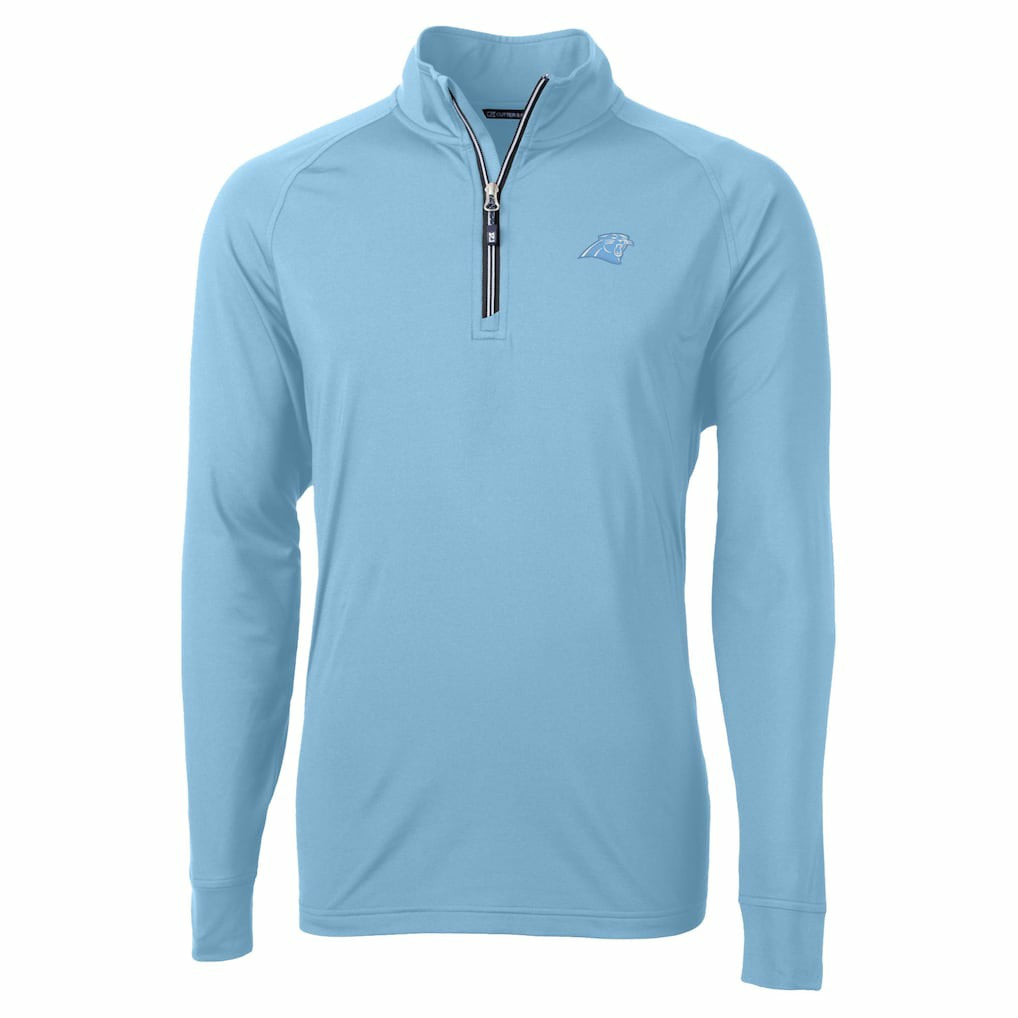 Carolina Panthers Cutter & Buck Raglan Adapt Eco Knit Stretch Recycled Quarter-Zip Top | NFL Discount