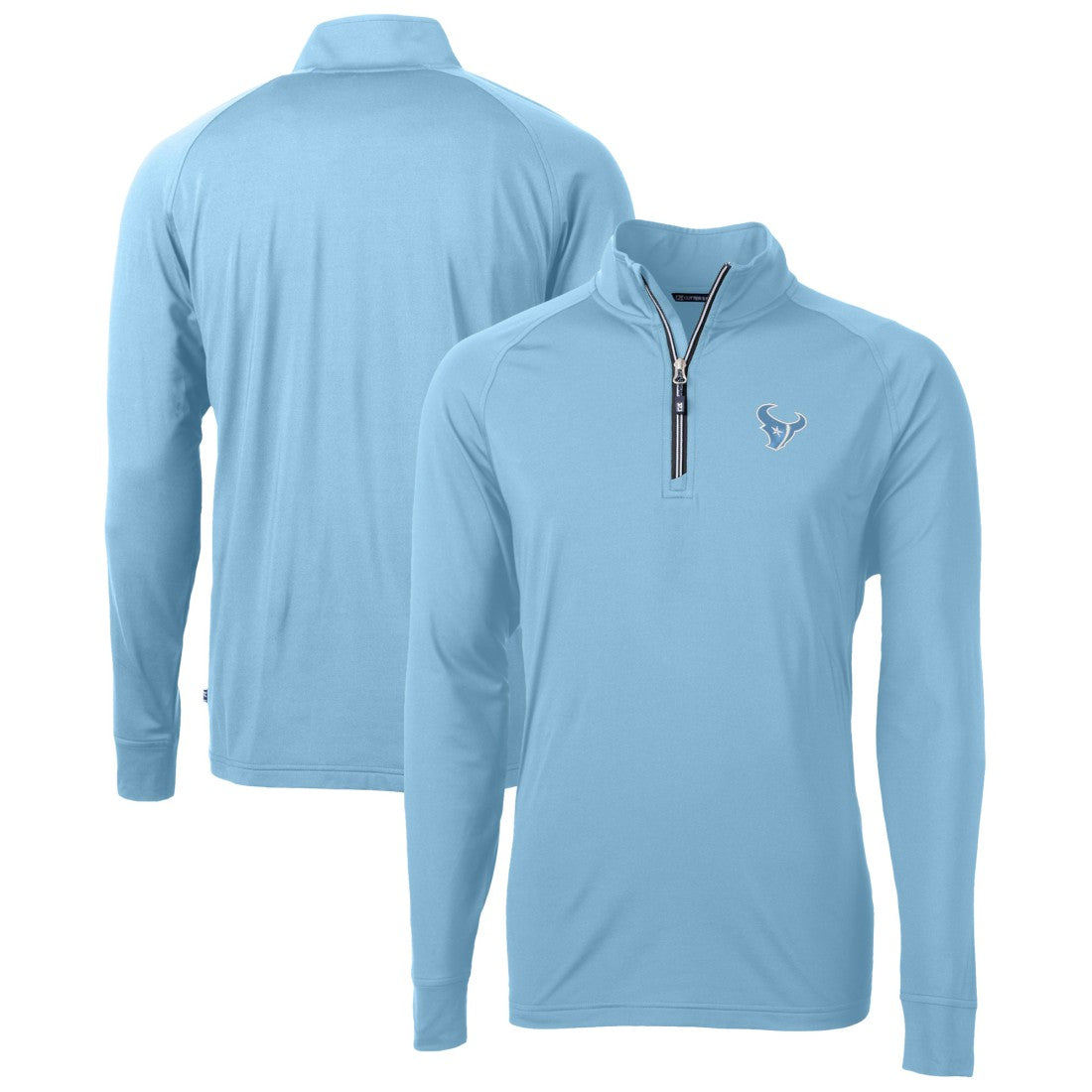 Houston Texans Cutter & Buck Raglan Adapt Eco Knit Stretch Recycled Quarter-Zip Top | NFL Outlet