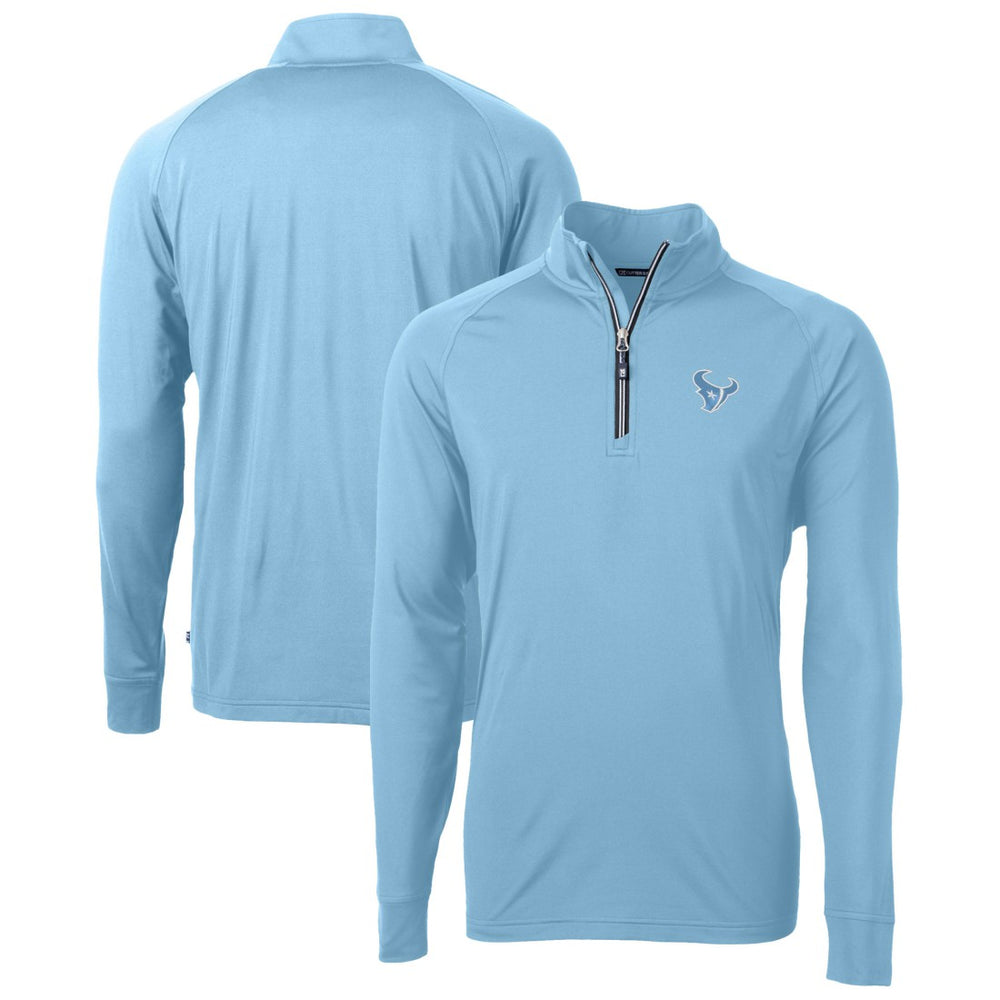 Houston Texans Cutter & Buck Raglan Adapt Eco Knit Stretch Recycled Quarter-Zip Top | NFL Outlet