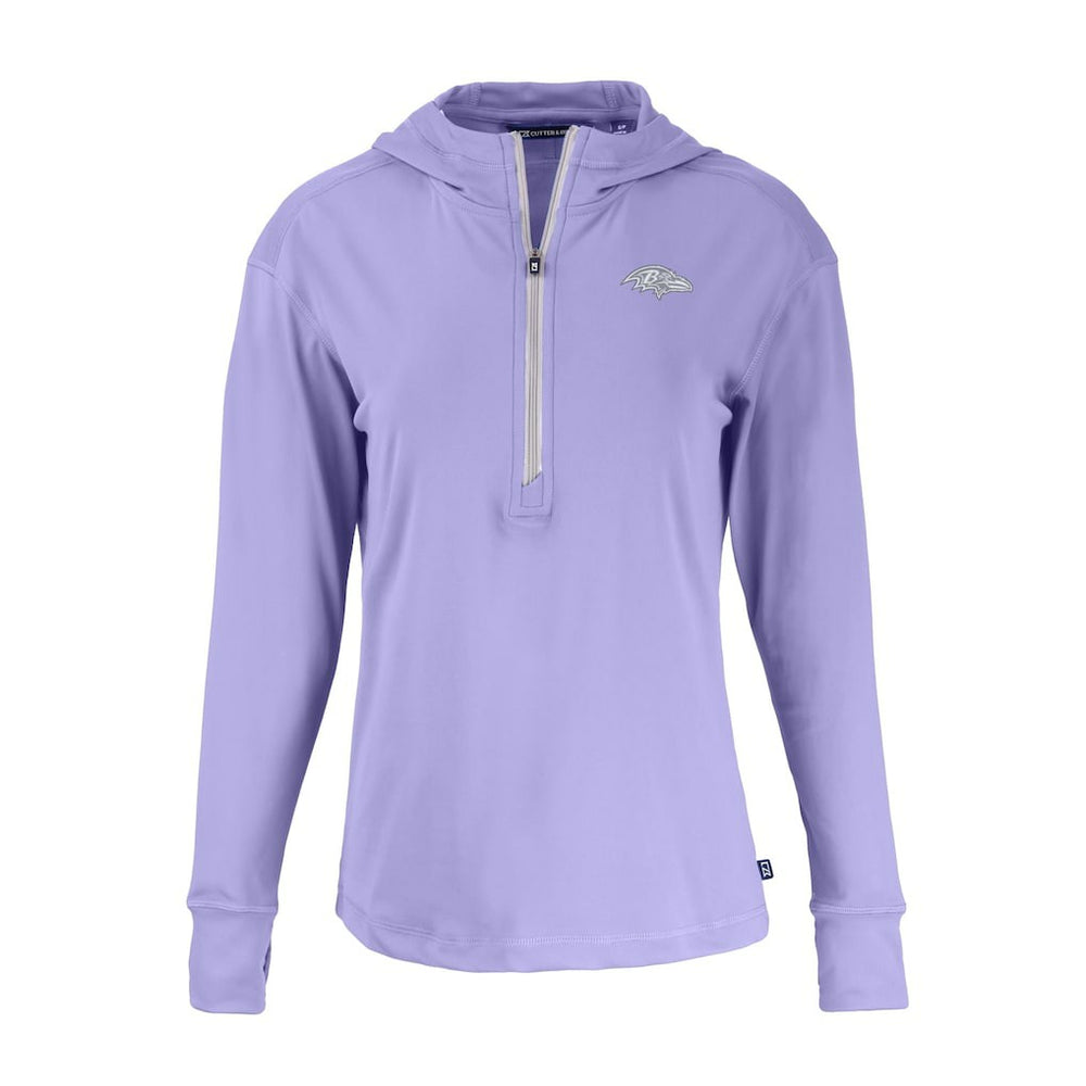 Baltimore Ravens Cutter & Buck Women's Daybreak Eco Recycled Half-Zip Hoodie | NFL Sale