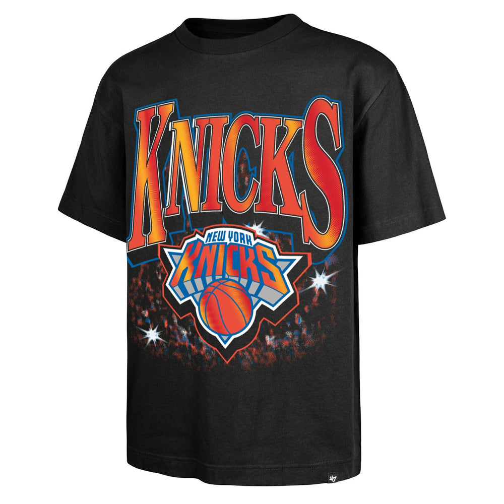 Black New York Knicks '47 Past Champs Collection Flashbulb Foundation T-Shirt | NBA