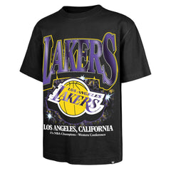 Black Los Angeles Lakers '47 Past Champs Collection Flashbulb Foundation T-Shirt | NBA