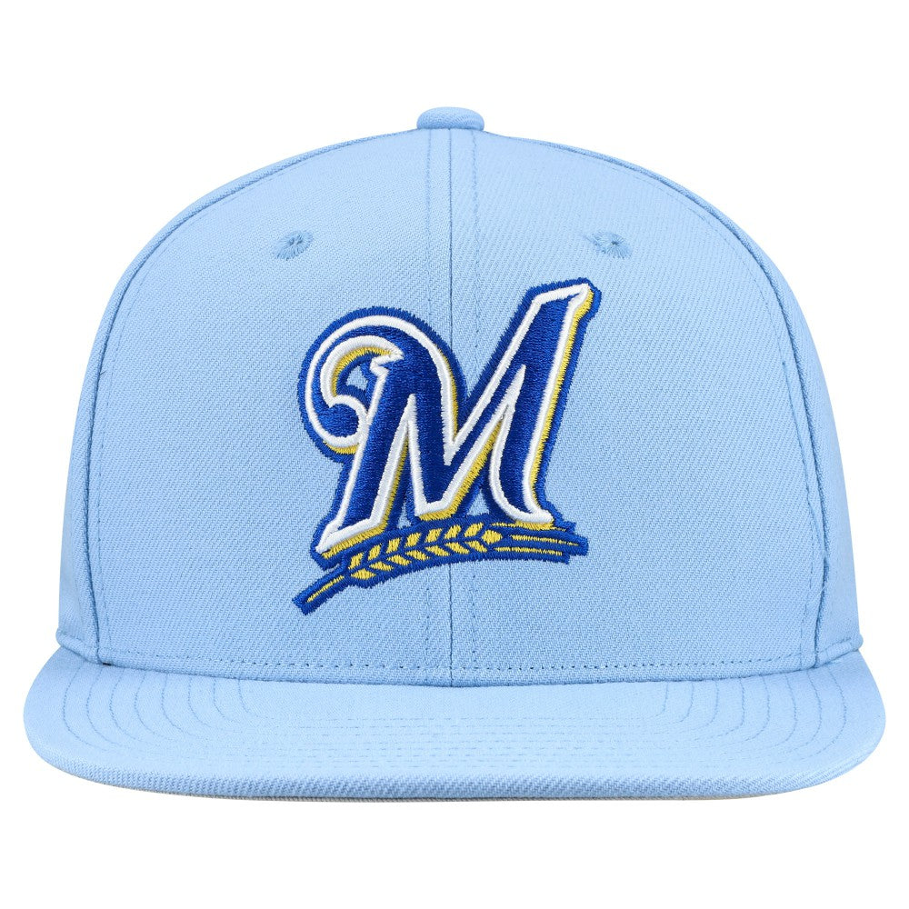 Milwaukee Brewers Mitchell & Ness Cooperstown Collection Basic Flip Snapback Hat - MLB Hats
