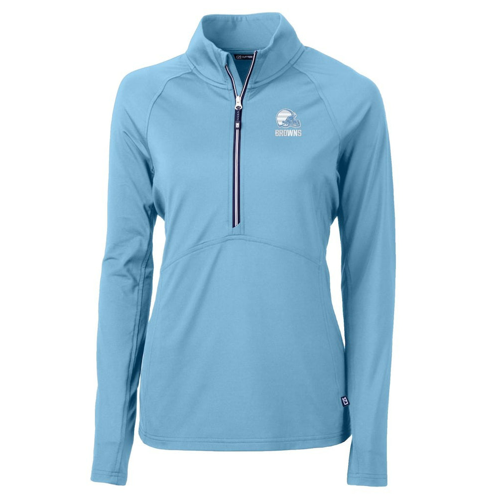 Cleveland Browns Cutter & Buck Women's Adapt Eco Knit Stretch Recycled Half-Zip Top | NFL Hot