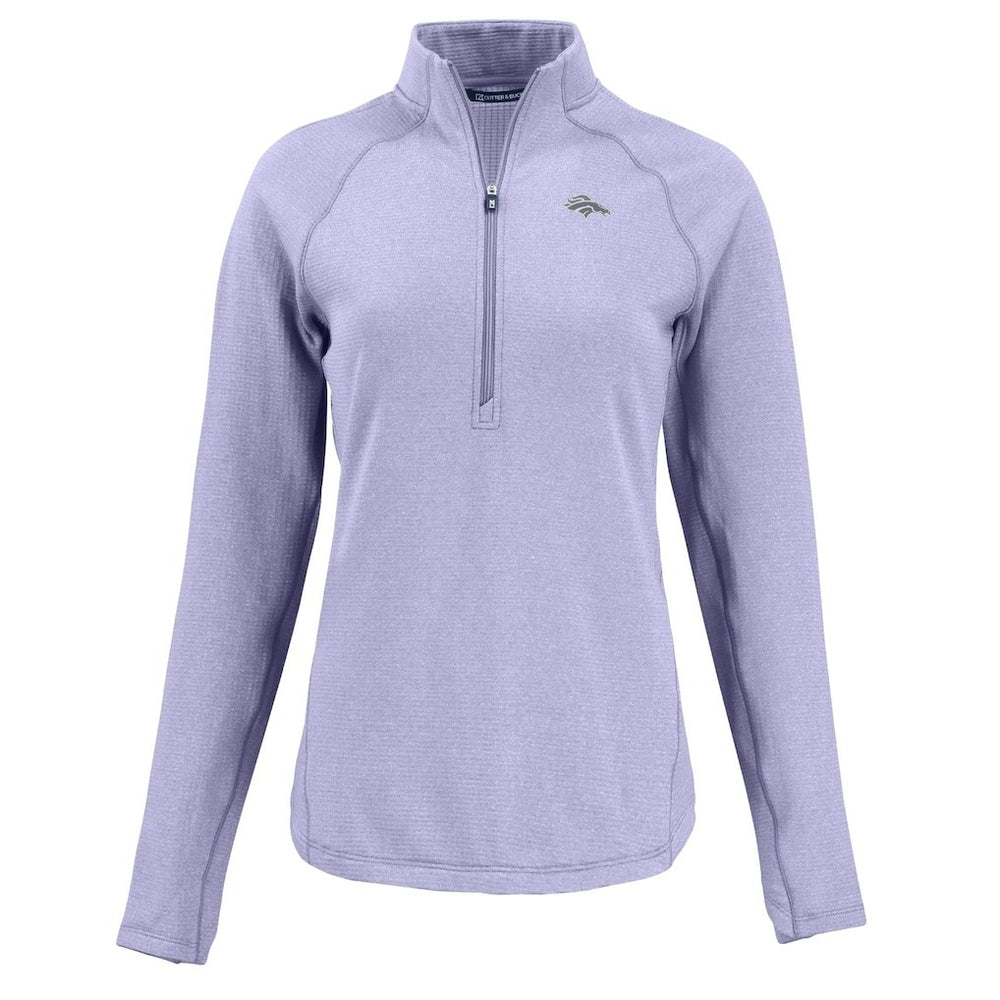 Denver Broncos Cutter & Buck Women's Peshastin Eco Fleece Recycled Half-Zip Top | NFL New
