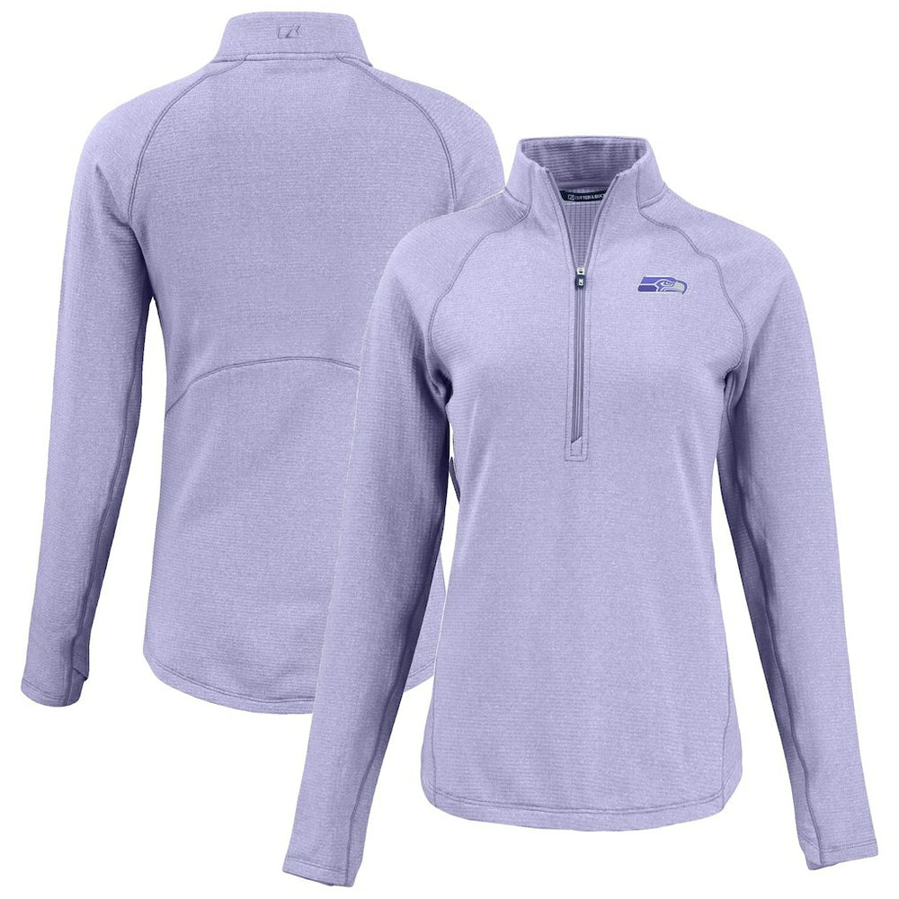 Seattle Seahawks Cutter & Buck Women's Peshastin Eco Fleece Recycled Half-Zip Top | NFL New