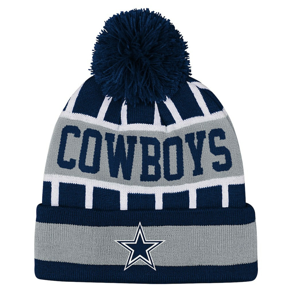 Dallas Cowboys Outerstuff Youth Go Fast Cuffed Knit Hat with Pom | NFL Hot