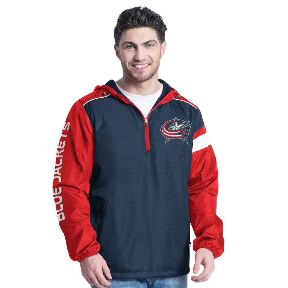Columbus Blue Jackets G-III Sports by Carl Banks Lateral Half-Zip Hoodie Jacket -  NHL Hoodies