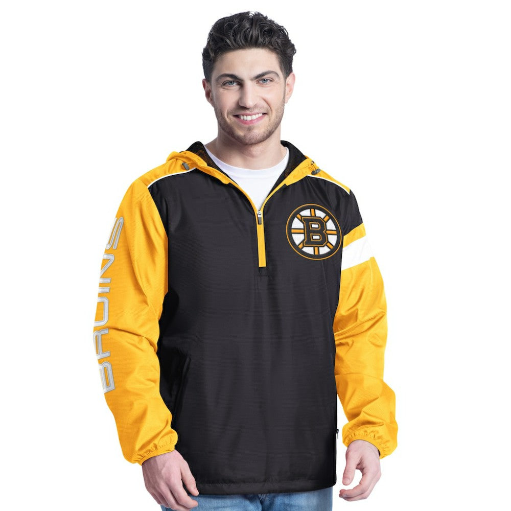 Boston Bruins G-III Sports by Carl Banks Lateral Half-Zip Hoodie Jacket -  NHL Hoodies