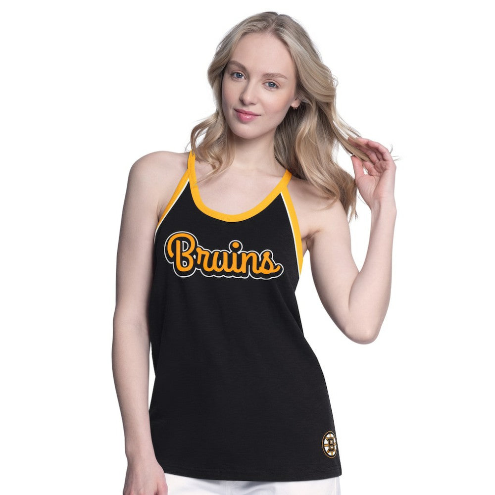 Boston Bruins G-III 4Her by Carl Banks Women's Curveball Racerback Scoop Neck Slub Tank Top -  NHL Tank Top