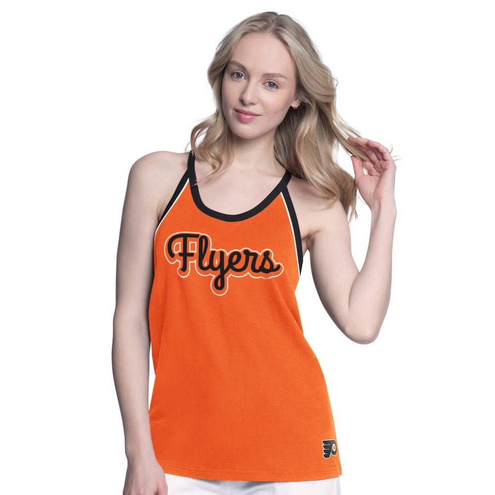 Philadelphia Flyers G-III 4Her by Carl Banks Women's Curveball Racerback Scoop Neck Slub Tank Top -  NHL Tank Top