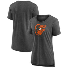 Baltimore Orioles Women's Weathered Official Logo Tri-Blend T-Shirt - MLB T-shirts