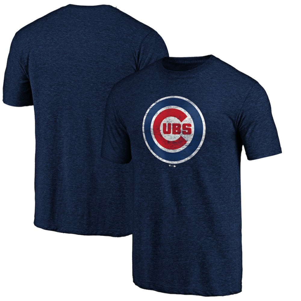 Chicago Cubs Weathered Official Logo Tri-Blend T-Shirt - MLB T-shirts