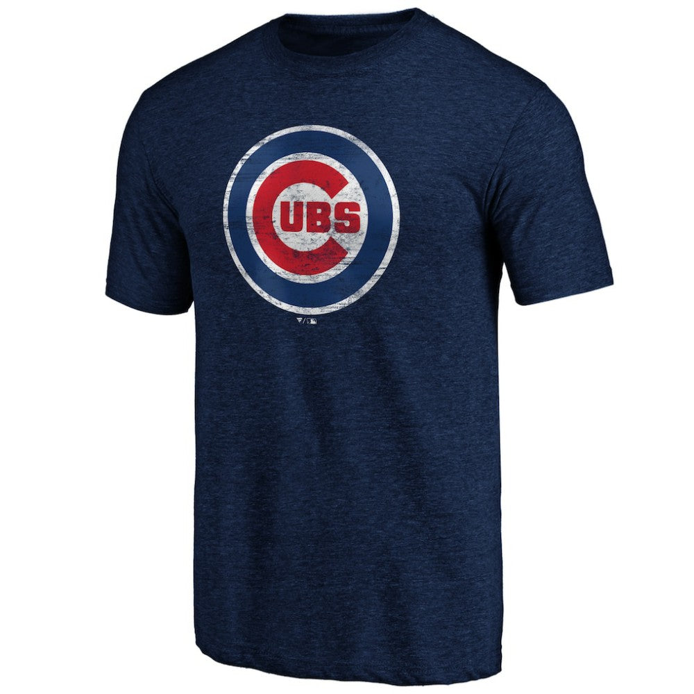 Chicago Cubs Weathered Official Logo Tri-Blend T-Shirt - MLB T-shirts