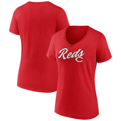 Cincinnati Reds Women's One And Only V-Neck T-Shirt - MLB T-shirts