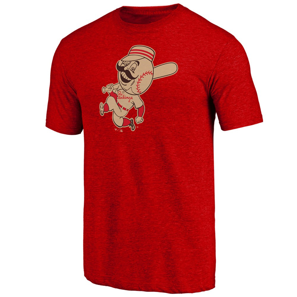 Cincinnati Reds Cooperstown Official Logo Tri-Blend T-Shirt - MLB T-shirts