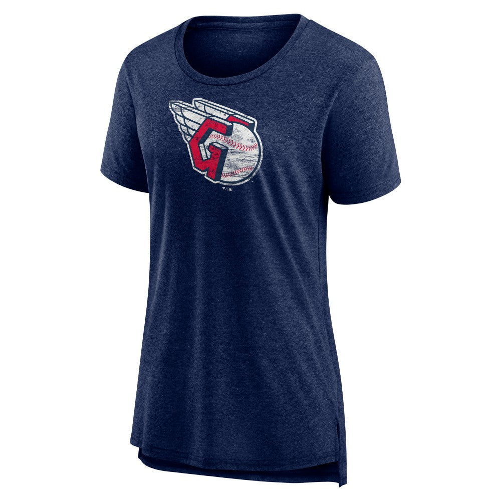 Cleveland Guardians Women's Weathered Official Logo Tri-Blend T-Shirt - MLB T-shirts