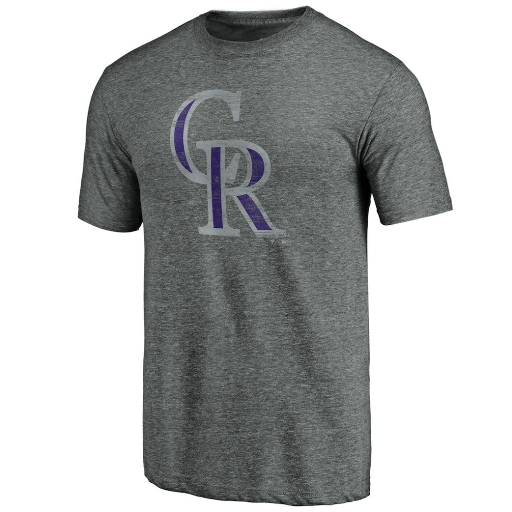 Colorado Rockies Weathered Official Logo Tri-Blend T-Shirt - MLB T-shirts