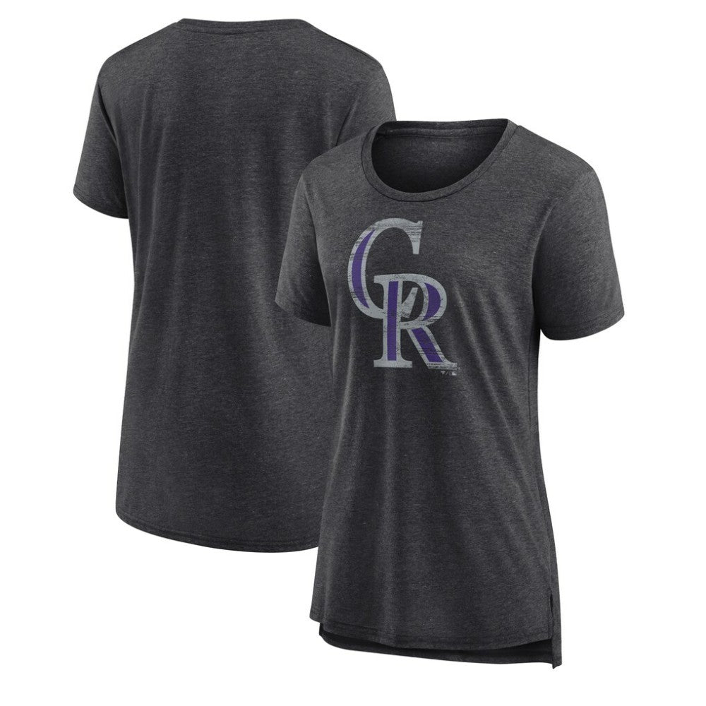 Colorado Rockies Women's Weathered Official Logo Tri-Blend T-Shirt - MLB T-shirts