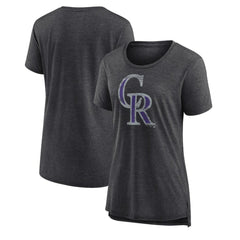 Colorado Rockies Women's Weathered Official Logo Tri-Blend T-Shirt - MLB T-shirts