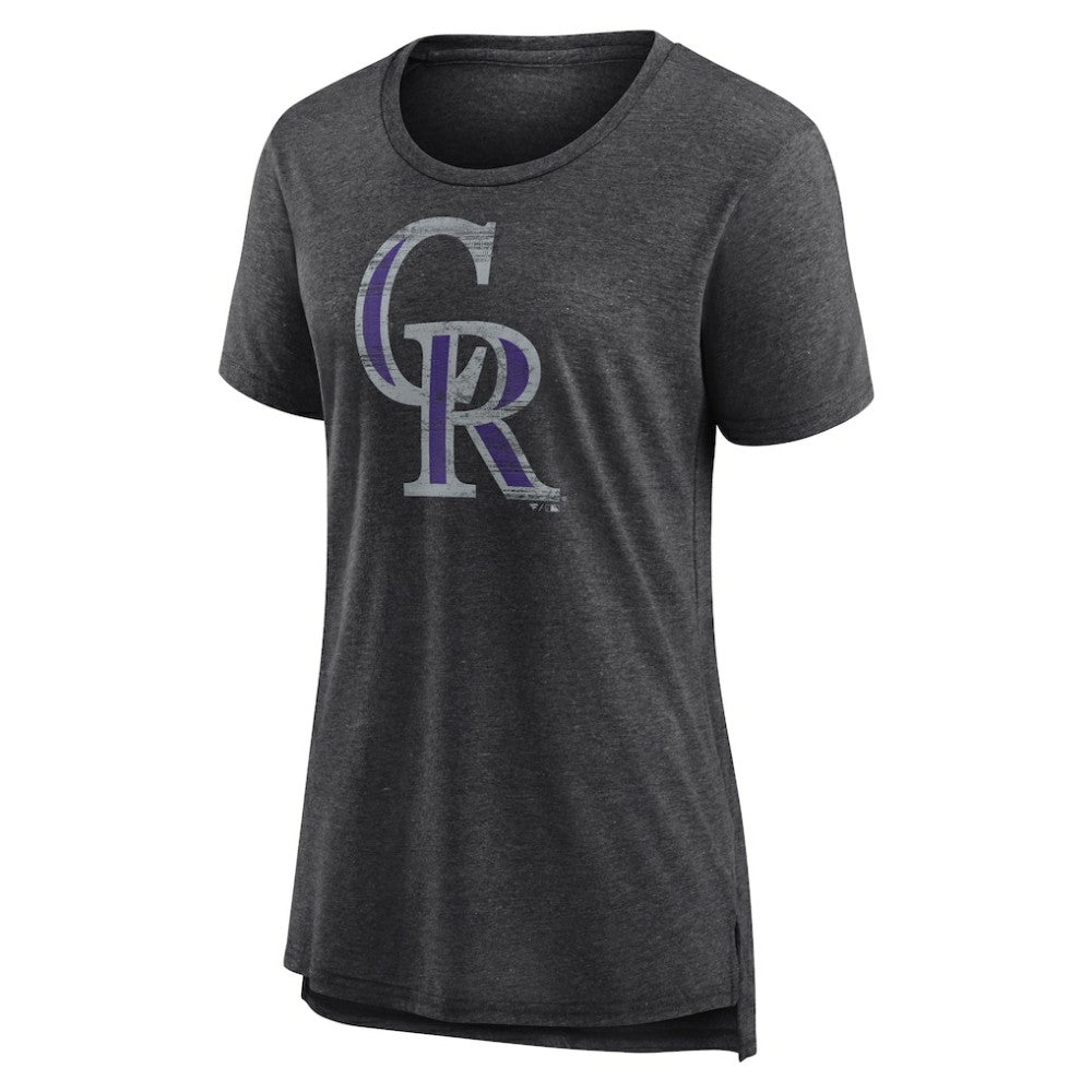 Colorado Rockies Women's Weathered Official Logo Tri-Blend T-Shirt - MLB T-shirts