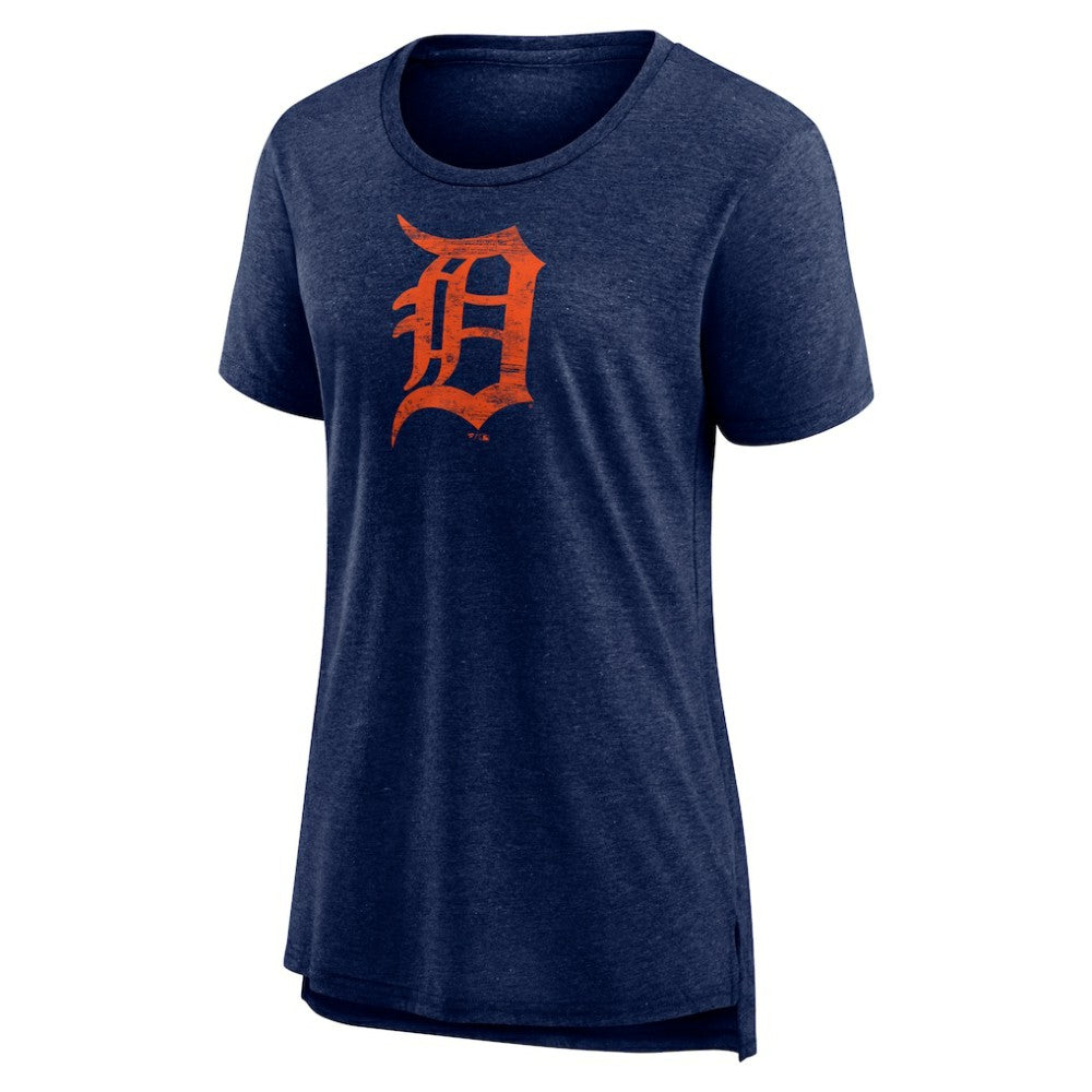 Detroit Tigers Women's Weathered Official Logo Tri-Blend T-Shirt - MLB T-shirts