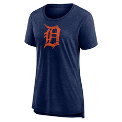 Detroit Tigers Women's Weathered Official Logo Tri-Blend T-Shirt - MLB T-shirts
