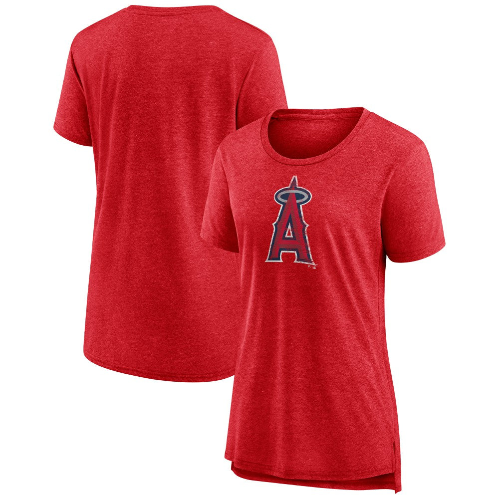 Los Angeles Angels Women's Weathered Official Logo Tri-Blend T-Shirt - MLB T-shirts