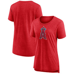 Los Angeles Angels Women's Weathered Official Logo Tri-Blend T-Shirt - MLB T-shirts