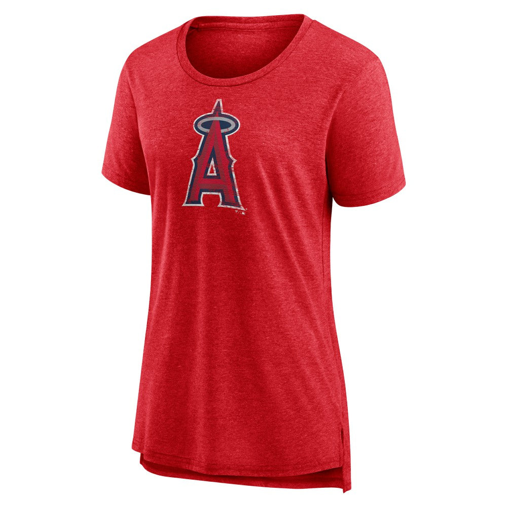 Los Angeles Angels Women's Weathered Official Logo Tri-Blend T-Shirt - MLB T-shirts